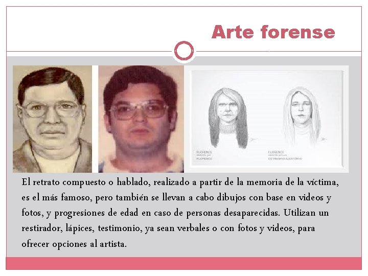 Arte forense El retrato compuesto o hablado, realizado a partir de la memoria de Arte forense El retrato compuesto o hablado, realizado a partir de la memoria de