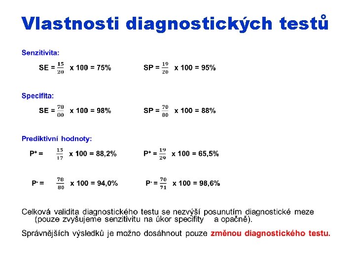 Vlastnosti diagnostických testů 