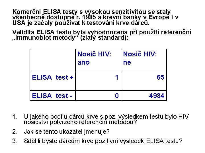 Komerční ELISA testy s vysokou senzitivitou se staly všeobecně dostupné r. 1985 a krevní