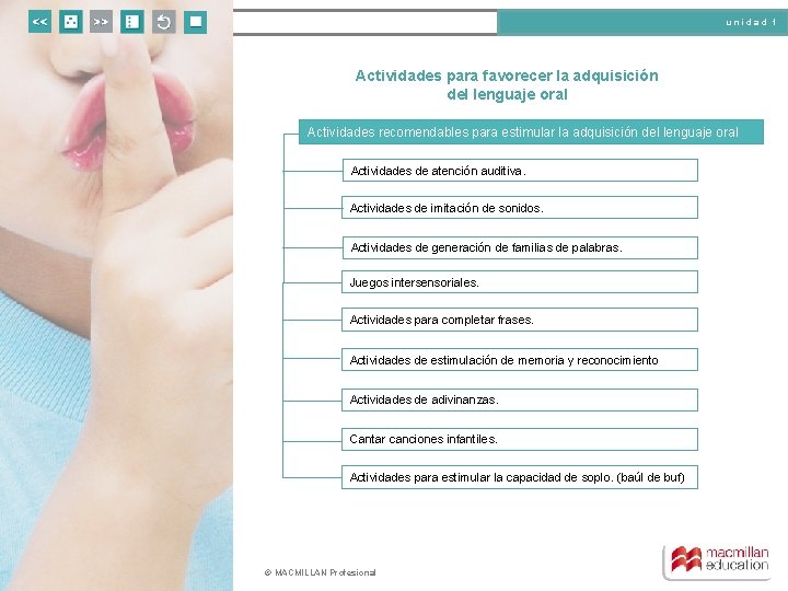 unidad 1 Actividades para favorecer la adquisición del lenguaje oral Actividades recomendables para estimular