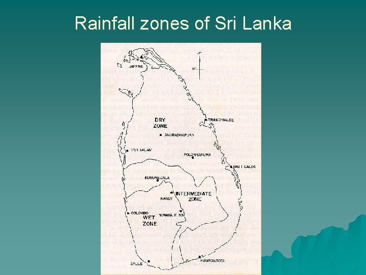 Rainfall zones of Sri Lanka 