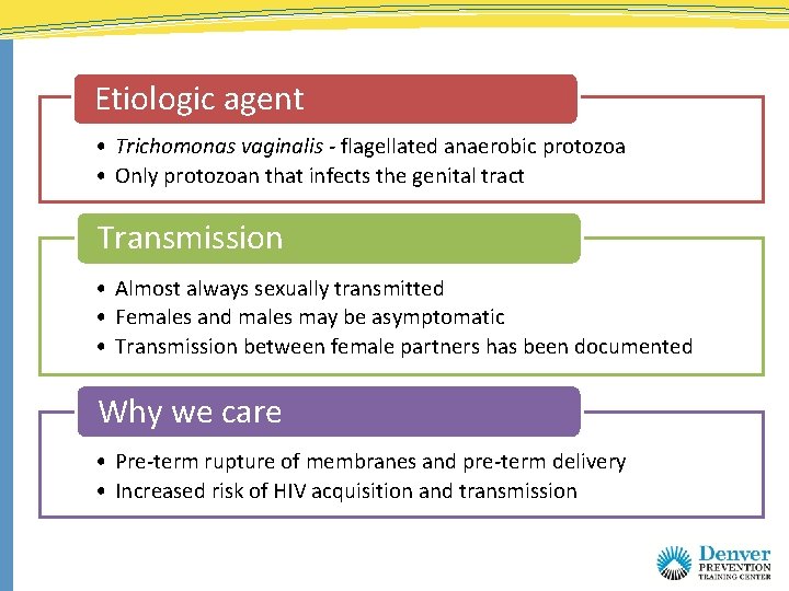 Etiologic agent • Trichomonas vaginalis - flagellated anaerobic protozoa • Only protozoan that infects
