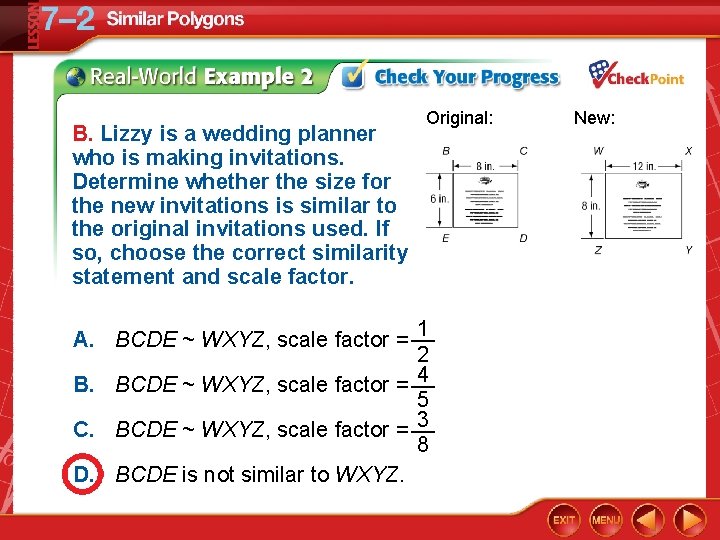 B. Lizzy is a wedding planner who is making invitations. Determine whether the size