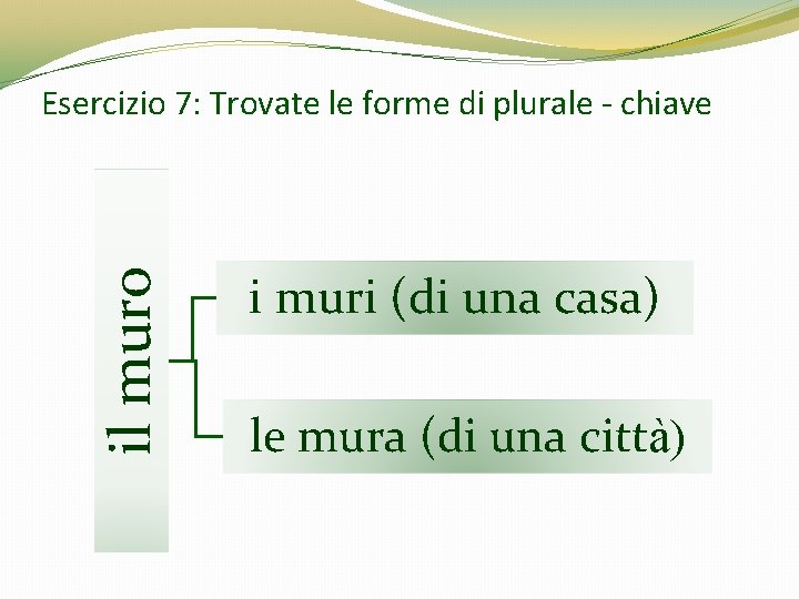 il muro Esercizio 7: Trovate le forme di plurale - chiave i muri (di il muro Esercizio 7: Trovate le forme di plurale - chiave i muri (di