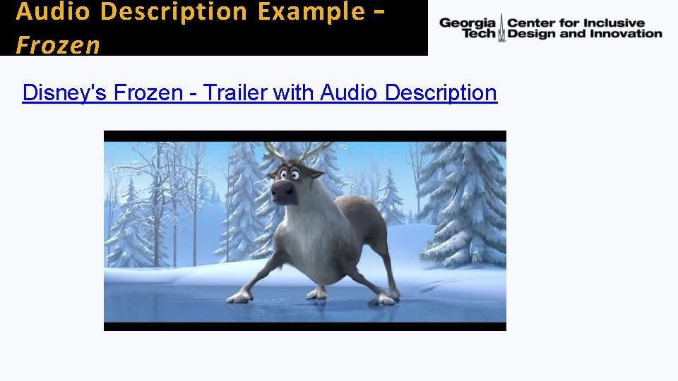 Audio Description Example – Frozen Disney's Frozen - Trailer with Audio Description 