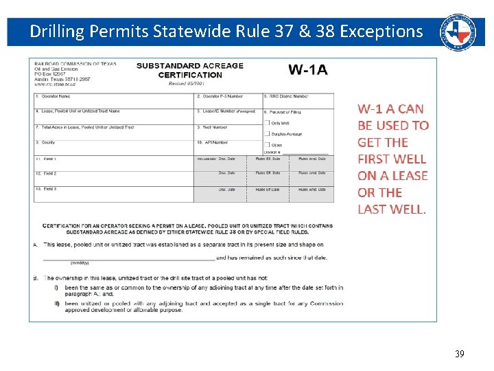 Drilling Permits Statewide Rule 37 & 38 Exceptions Railroad Commission of Texas | June