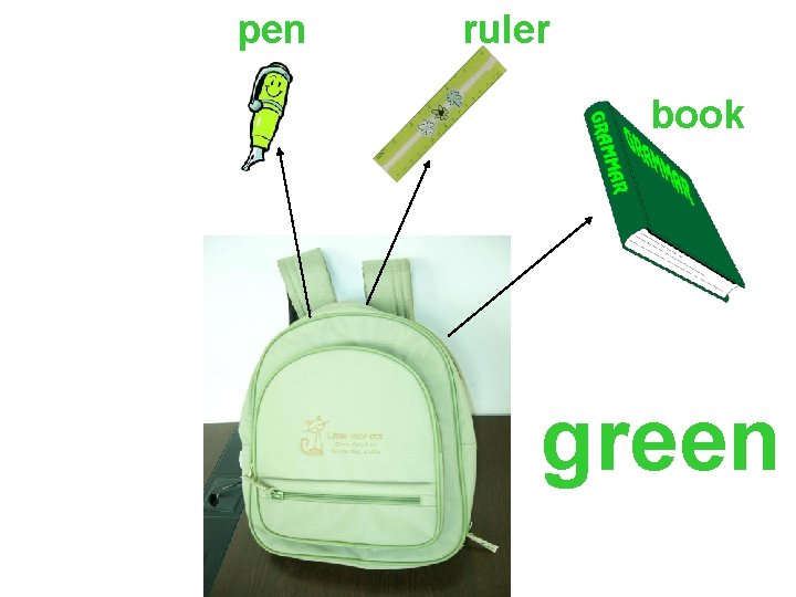 pen ruler book green 