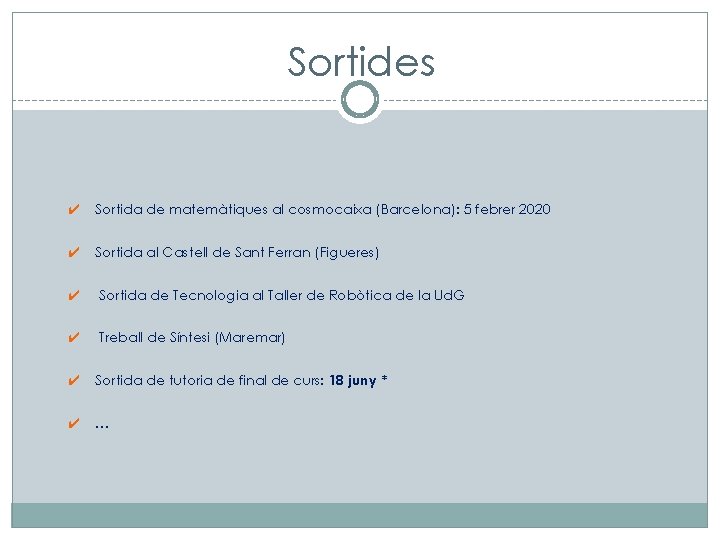 Sortides ✔ Sortida de matemàtiques al cosmocaixa (Barcelona): 5 febrer 2020 ✔ Sortida al