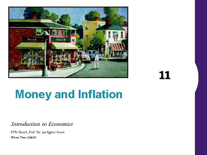 Money and Inflation Introduction to Economics ETH Zürich, Prof. Dr. Jan-Egbert Sturm Winter Term