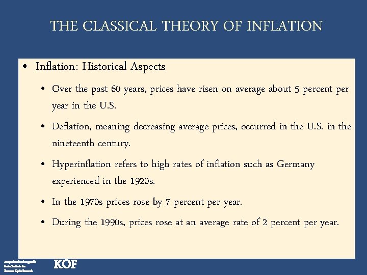 THE CLASSICAL THEORY OF INFLATION • Inflation: Historical Aspects • Over the past 60