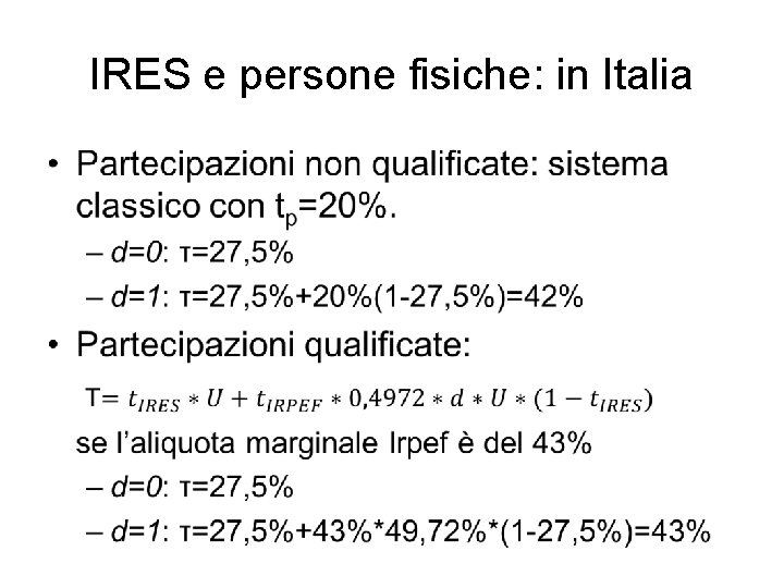 IRES e persone fisiche: in Italia 