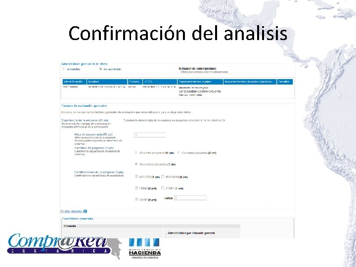 Confirmación del analisis 
