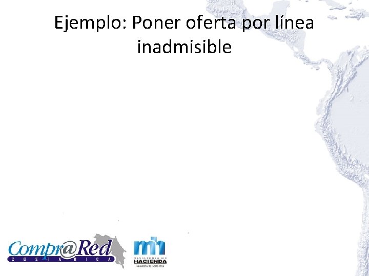 Ejemplo: Poner oferta por línea inadmisible 