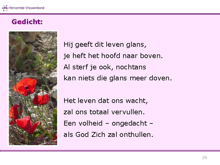 Gedicht: Hij geeft dit leven glans, je heft het hoofd naar boven. Al sterf