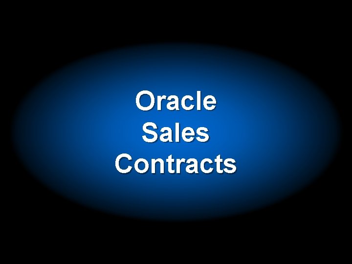 Oracle Sales Contracts 