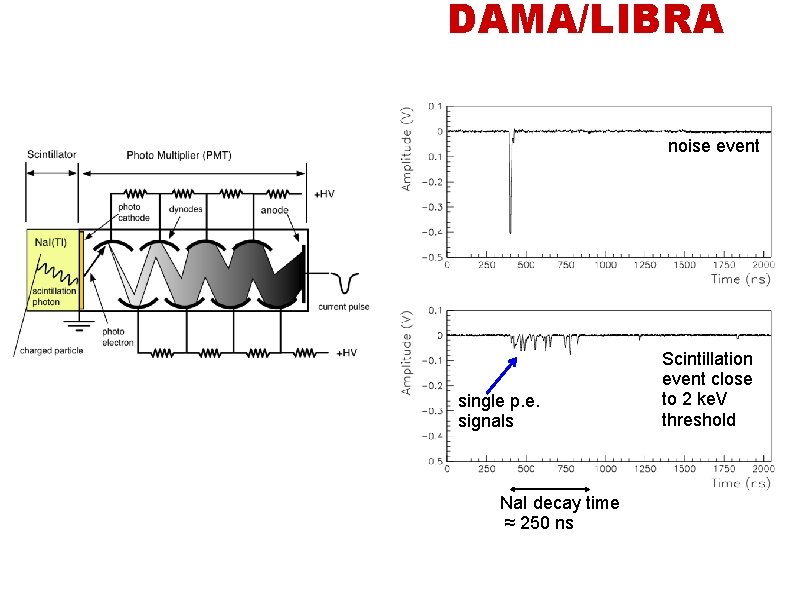 DAMA/LIBRA noise event single p. e. signals Na. I decay time ≈ 250 ns