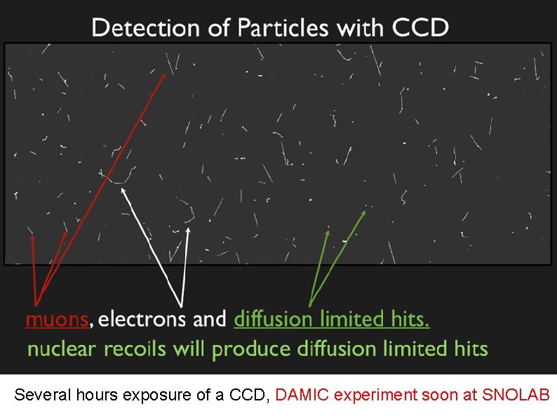 Several hours exposure of a CCD, DAMIC experiment soon at SNOLAB 