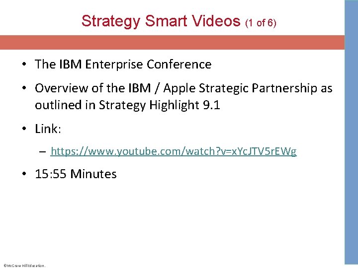 Strategy Smart Videos (1 of 6) • The IBM Enterprise Conference • Overview of