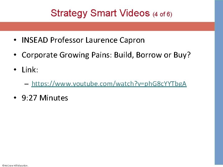 Strategy Smart Videos (4 of 6) • INSEAD Professor Laurence Capron • Corporate Growing