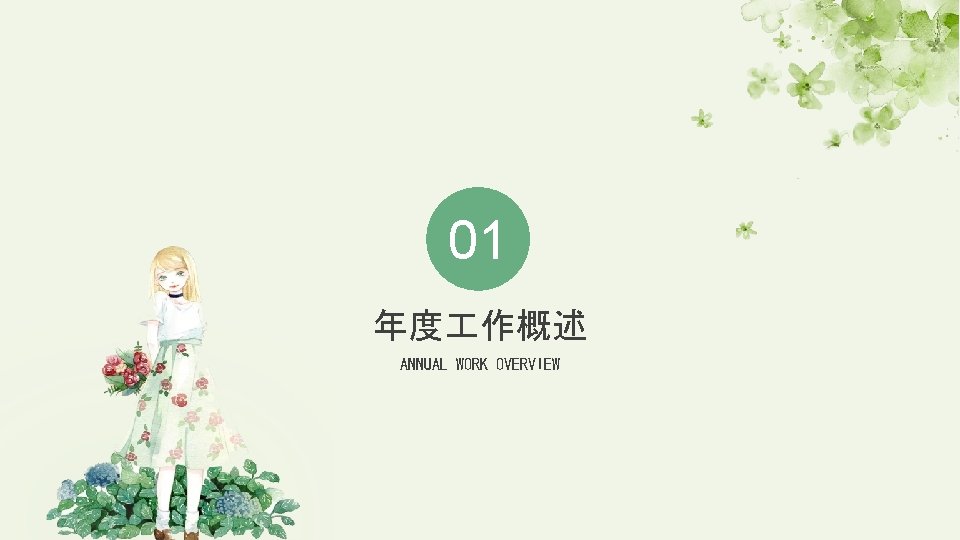 01 年度 作概述 ANNUAL WORK OVERVIEW 