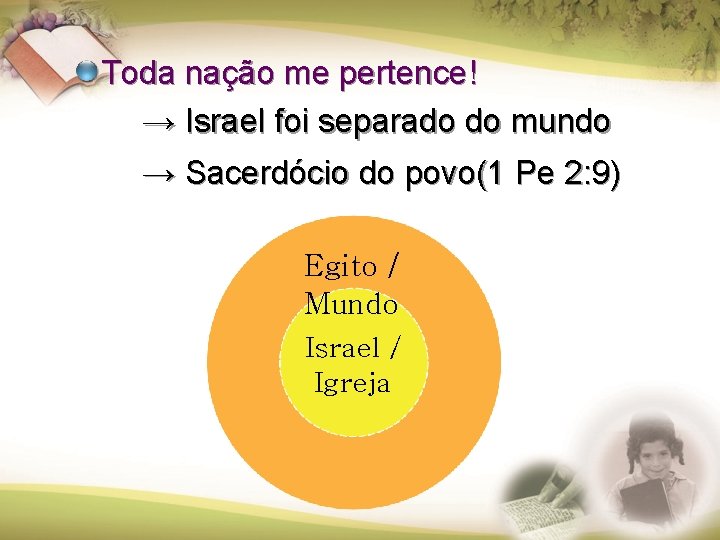 Toda nação me pertence! → Israel foi separado do mundo → Sacerdócio do povo(1 Toda nação me pertence! → Israel foi separado do mundo → Sacerdócio do povo(1