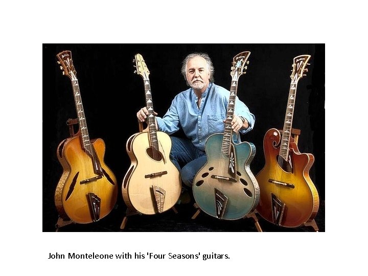 John Monteleone with his 'Four Seasons' guitars. 