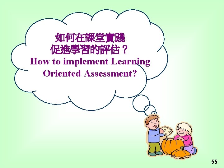 如何在課堂實踐 促進學習的評估？ How to implement Learning Oriented Assessment? 55 