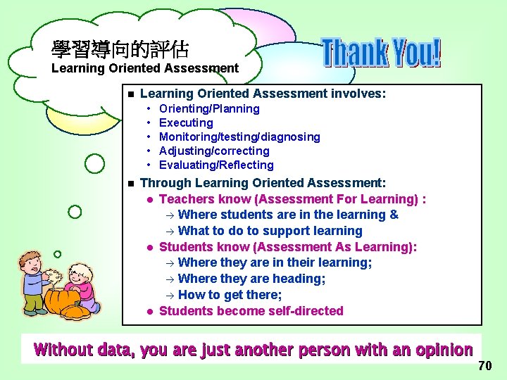 學習導向的評估 Learning Oriented Assessment n Learning Oriented Assessment involves: • • • n Orienting/Planning
