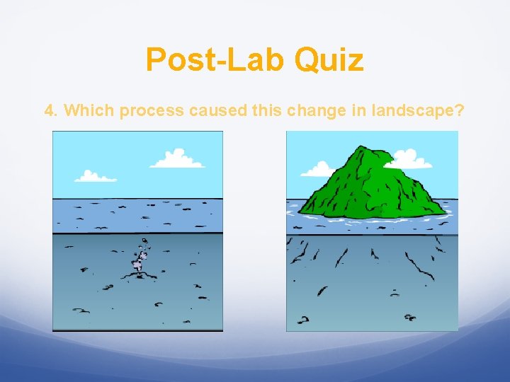 Post-Lab Quiz 4. Which process caused this change in landscape? 
