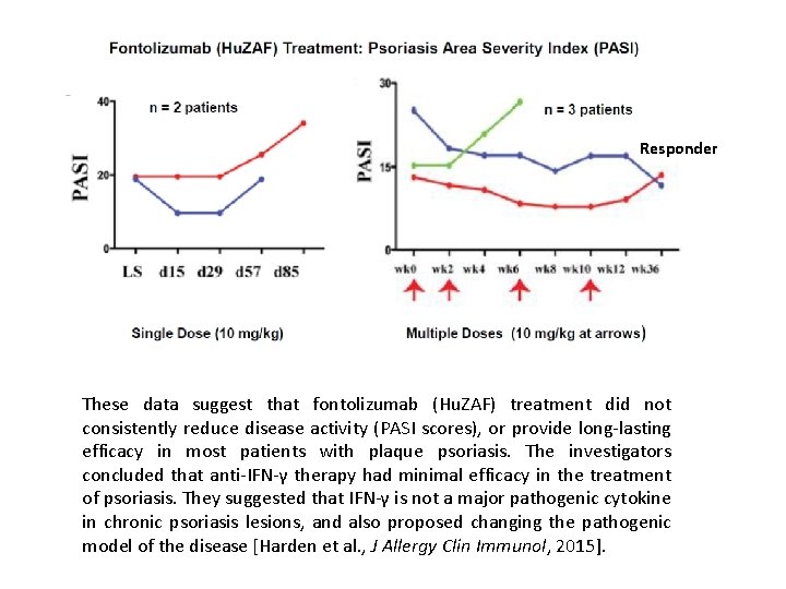 Responder These data suggest that fontolizumab (Hu. ZAF) treatment did not consistently reduce disease