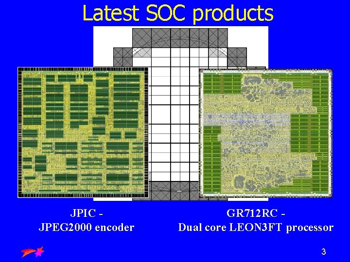 Latest SOC products JPIC JPEG 2000 encoder Ramon Chips GR 712 RC Dual core