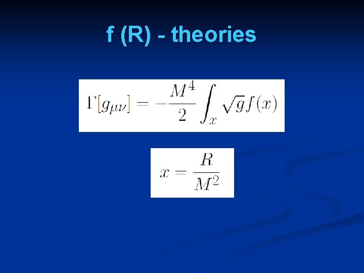 f (R) - theories 