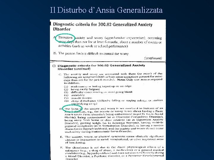 Il Disturbo d’Ansia Generalizzata 