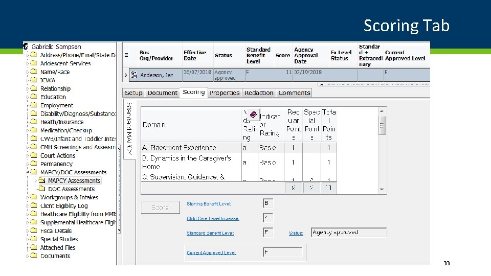 Scoring Tab 33 