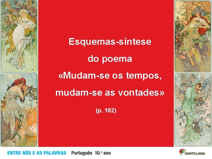 Esquemas-síntese do poema «Mudam-se os tempos, mudam-se as vontades» (p. 162) 