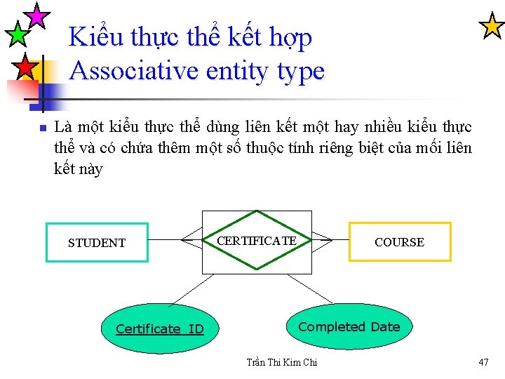 Kiểu thực thể kết hợp Associative entity type n Là một kiểu thực thể