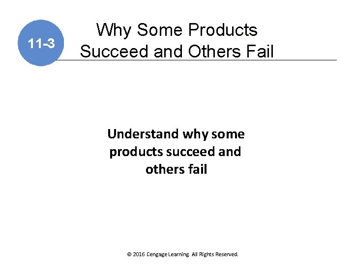 11 -3 Why Some Products Succeed and Others Fail Understand why some products succeed