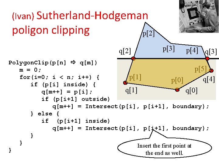 (Ivan) Sutherland-Hodgeman poligon clipping p[2] q[2] p[3] p[4] q[3] Polygon. Clip(p[n] q[m]) p[5] m