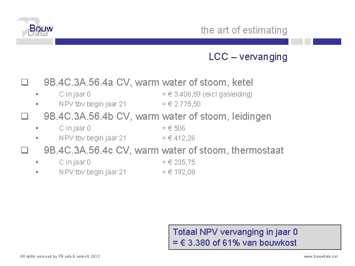the art of estimating LCC – vervanging q 9 B. 4 C. 3 A.