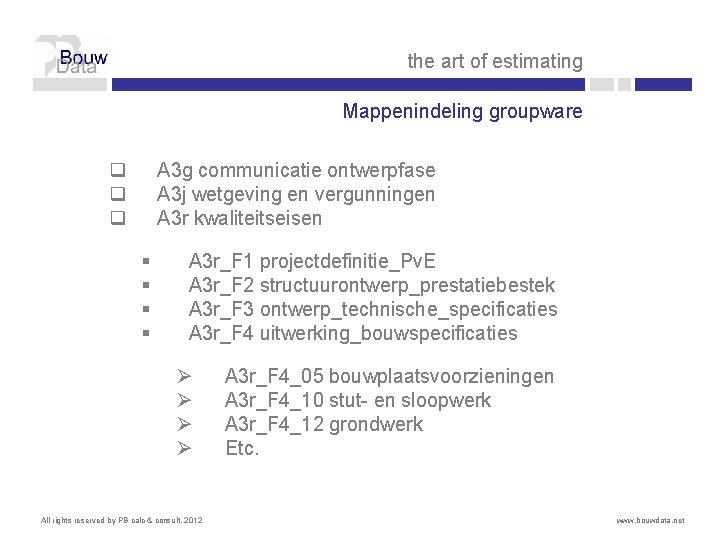 the art of estimating Mappenindeling groupware q q q A 3 g communicatie ontwerpfase