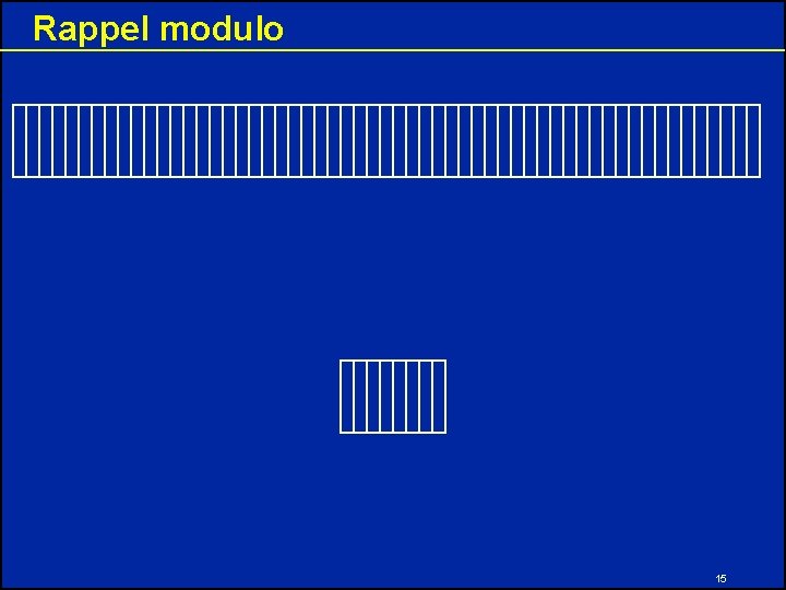 Rappel modulo 15 Rappel modulo 15