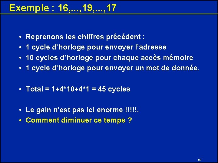 Exemple : 16, . . . , 19, . . . , 17 •