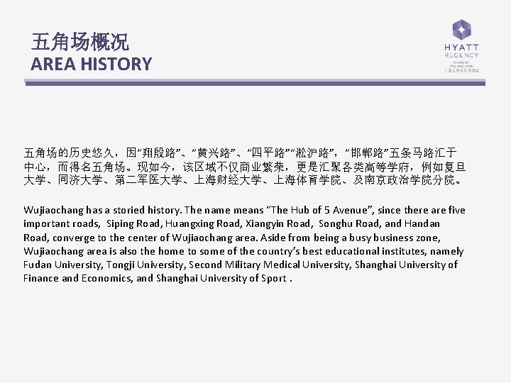 Click to edit Master title style 五角场概况 AREA HISTORY • Click to edit Master