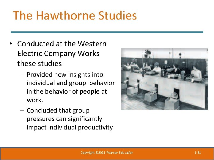 The Hawthorne Studies • Conducted at the Western Electric Company Works these studies: – The Hawthorne Studies • Conducted at the Western Electric Company Works these studies: –