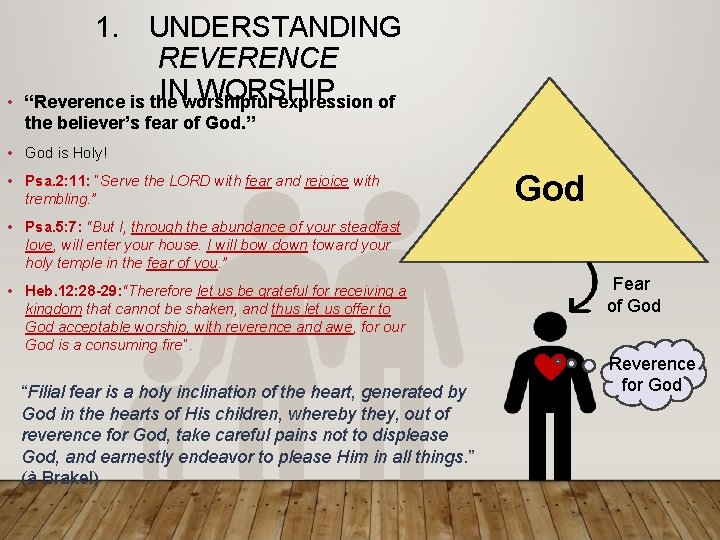 1. • UNDERSTANDING REVERENCE INworshipful WORSHIP “Reverence is the expression of the believer’s fear 1. • UNDERSTANDING REVERENCE INworshipful WORSHIP “Reverence is the expression of the believer’s fear