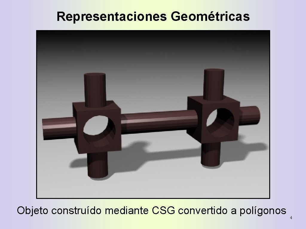 Representaciones Geométricas Objeto construído mediante CSG convertido a polígonos 4 