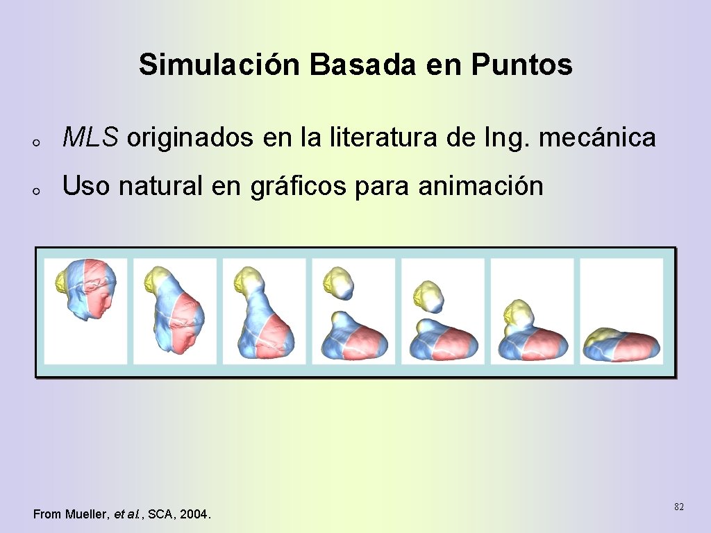 Simulación Basada en Puntos MLS originados en la literatura de Ing. mecánica Uso natural