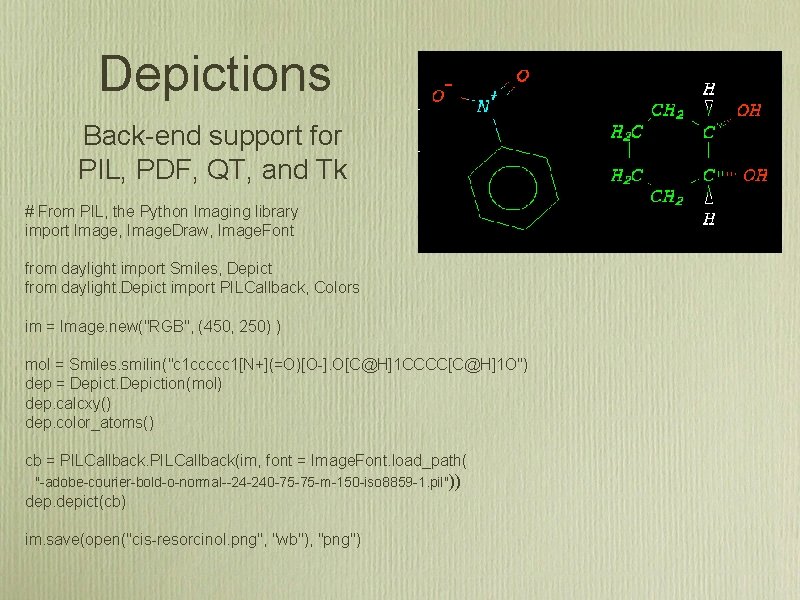 Depictions Back-end support for PIL, PDF, QT, and Tk # From PIL, the Python