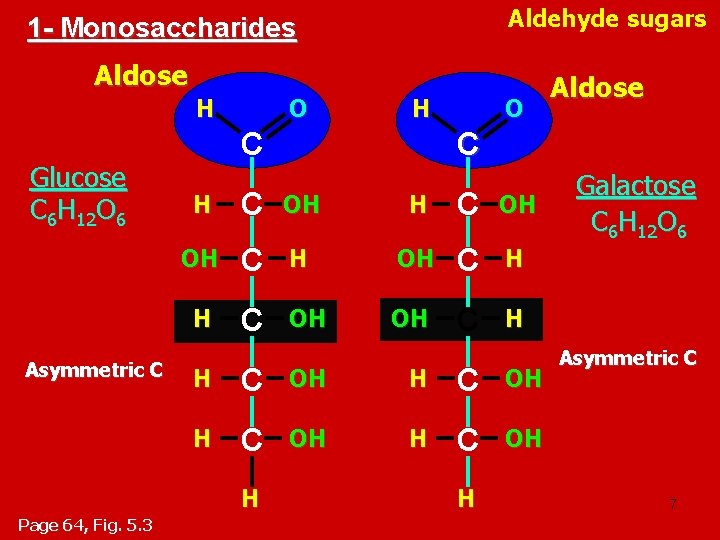 Aldehyde sugars 1 - Monosaccharides Aldose H Glucose C 6 H 12 O 6