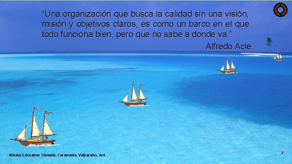 “Una organización que busca la calidad sin una visión, misión y objetivos claros, es